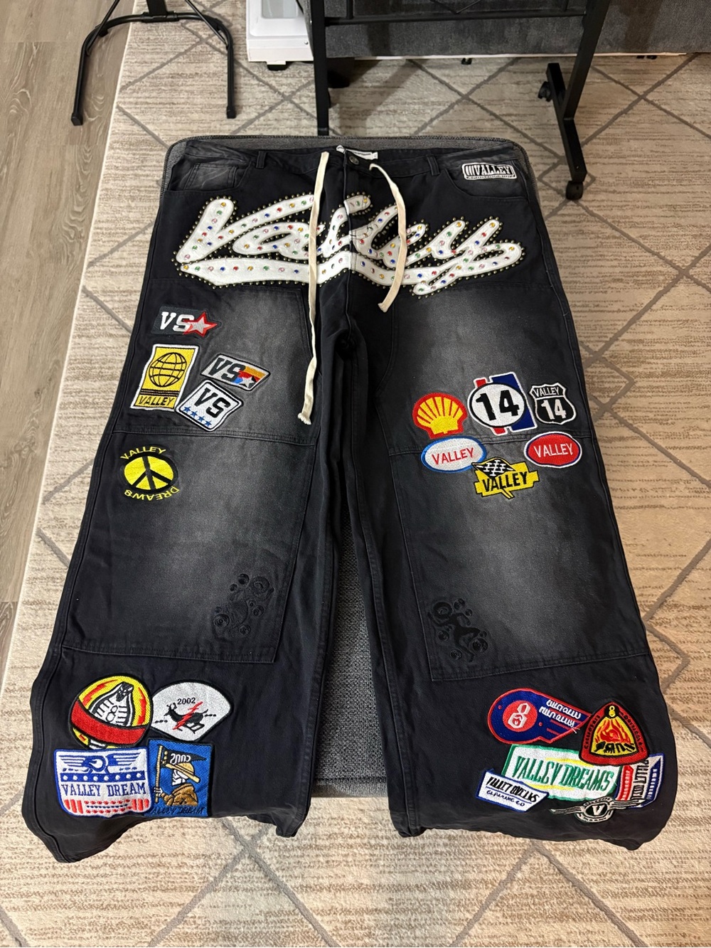 Vale Forever 1980s Black Painter Jeans size 40